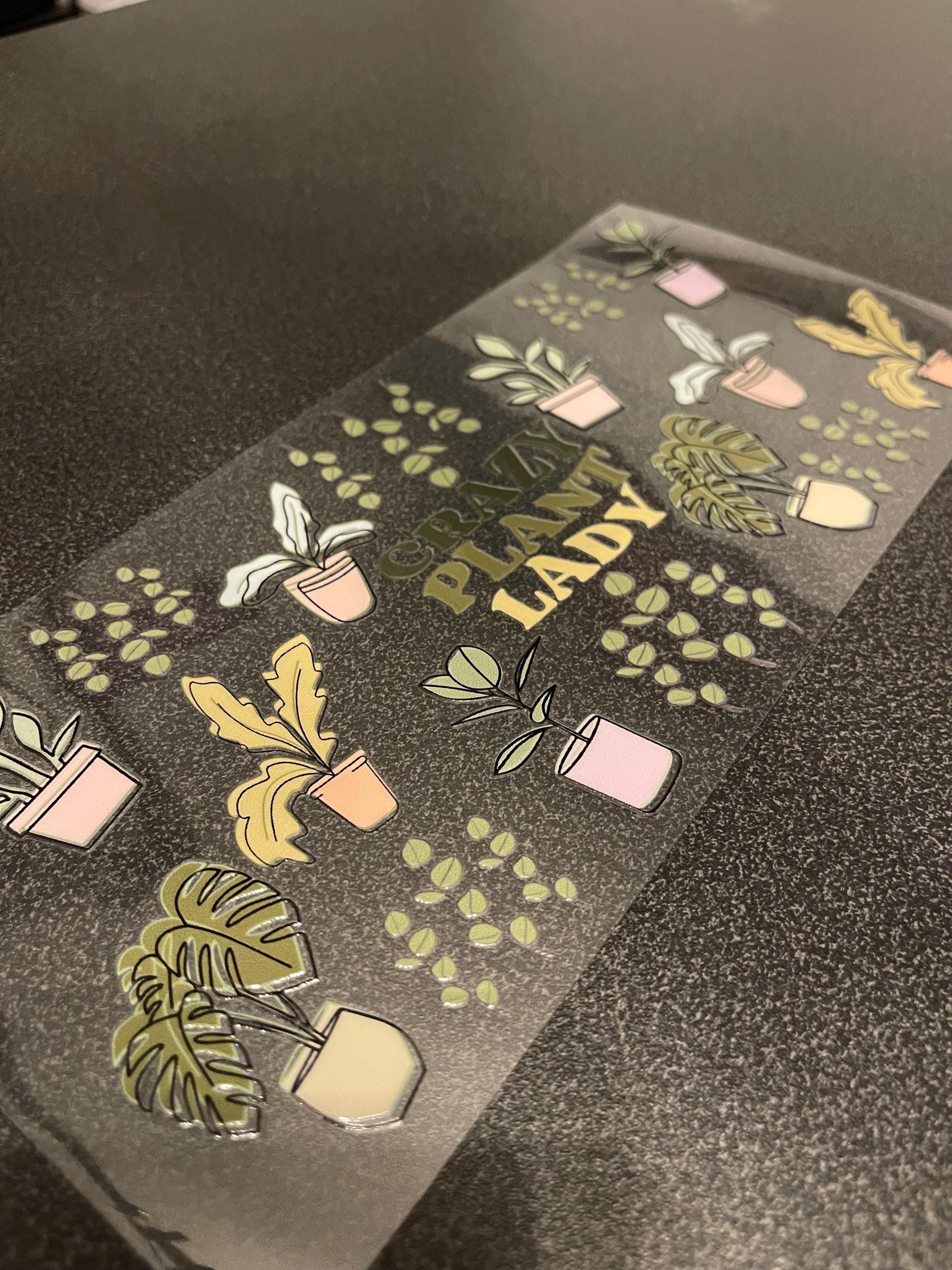 Crazy Plant Lady UV DTF Wrap: Houseplant Tumbler Decal