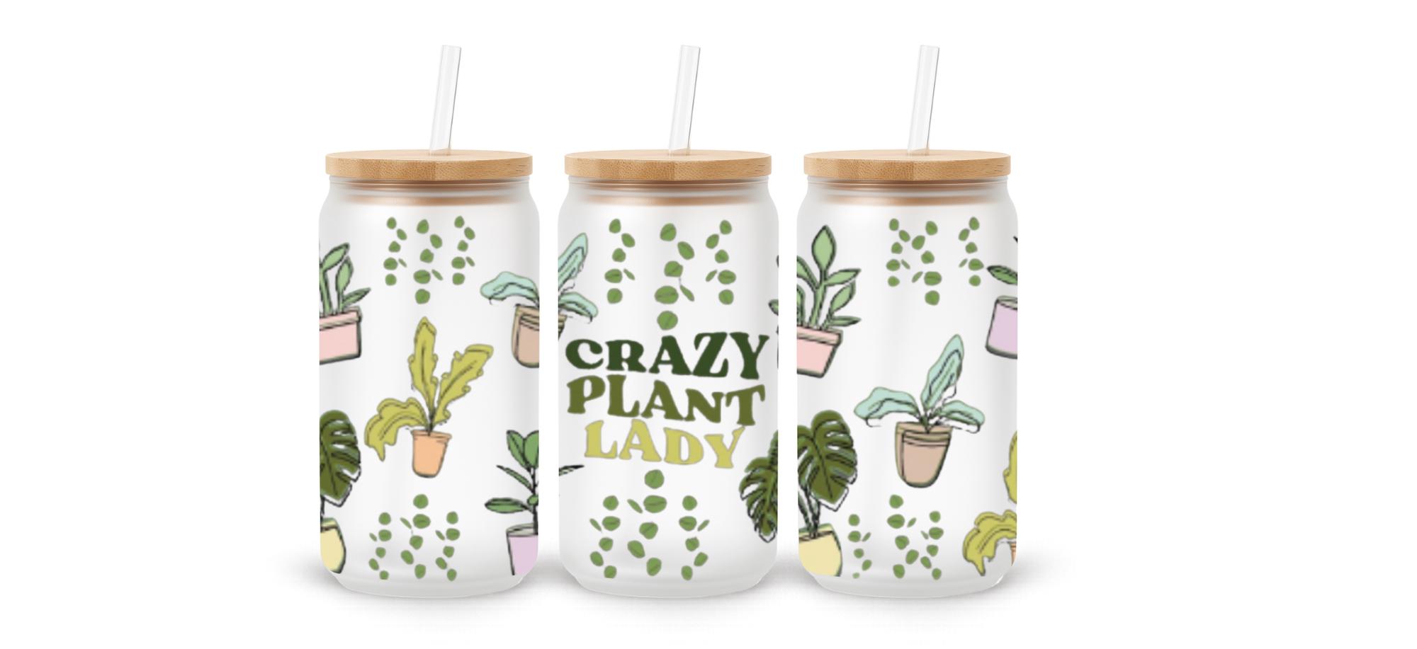 Crazy Plant Lady UV DTF Wrap: Houseplant Tumbler Decal