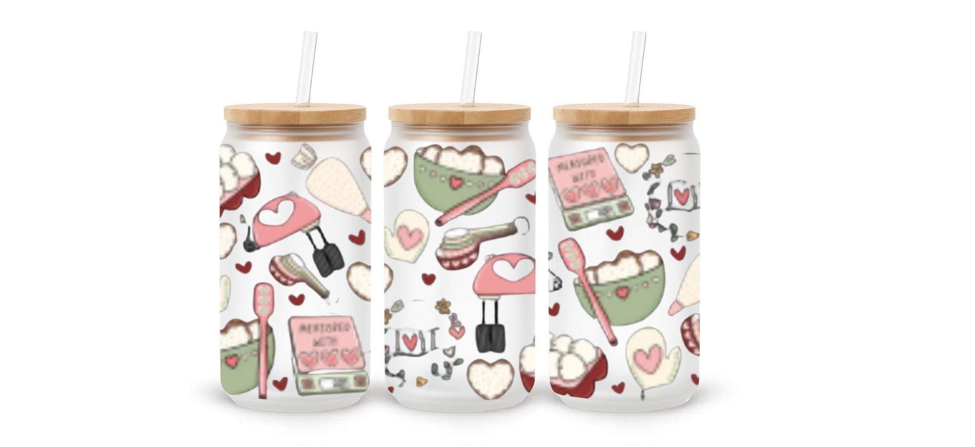 Baking Lover Cup Wrap: Kitchen-Themed Waterproof Tumbler Decal