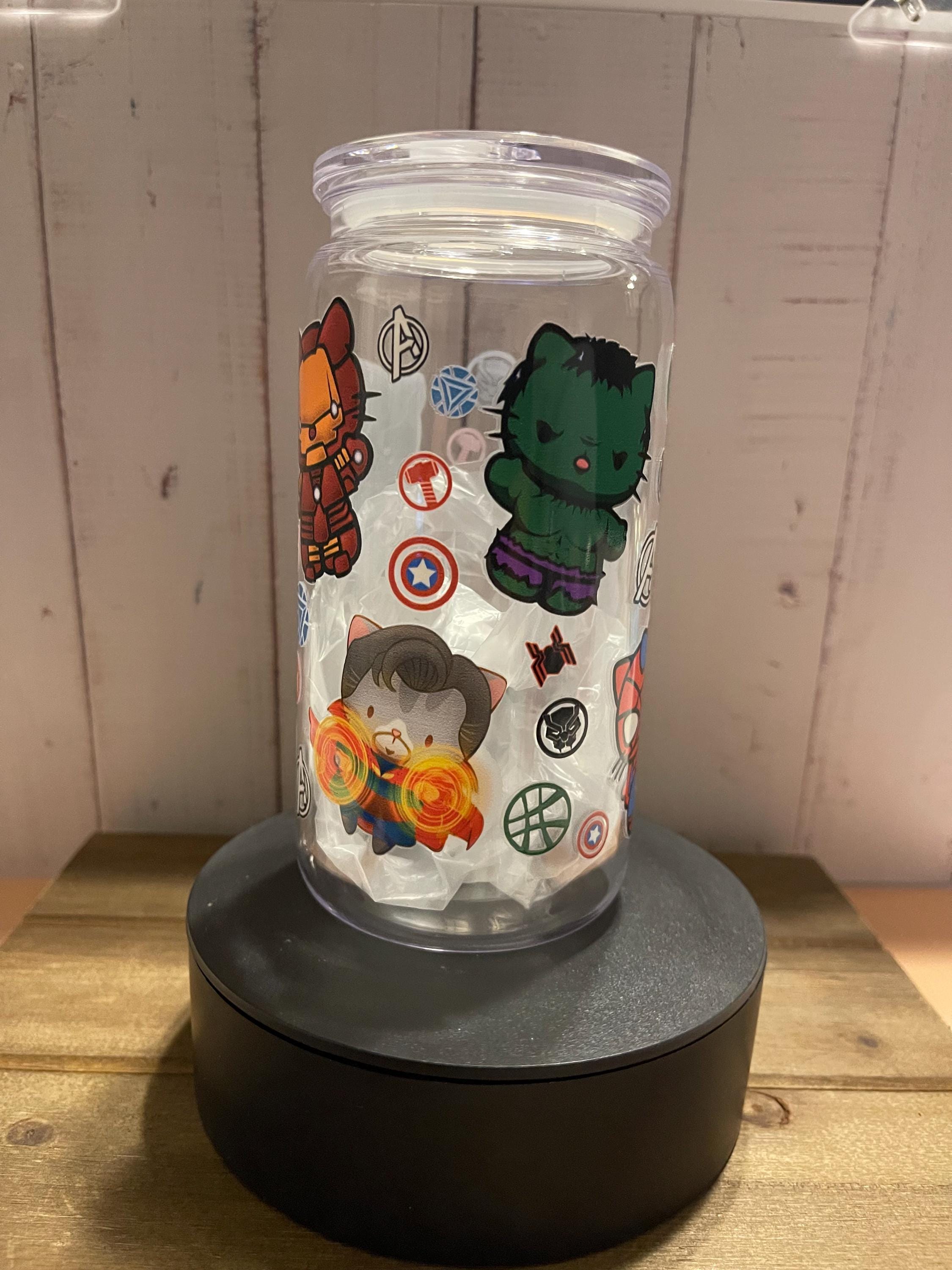 Avengers Inspired Kawaii Superhero Tumbler: 16oz Cup with Straw and Lid