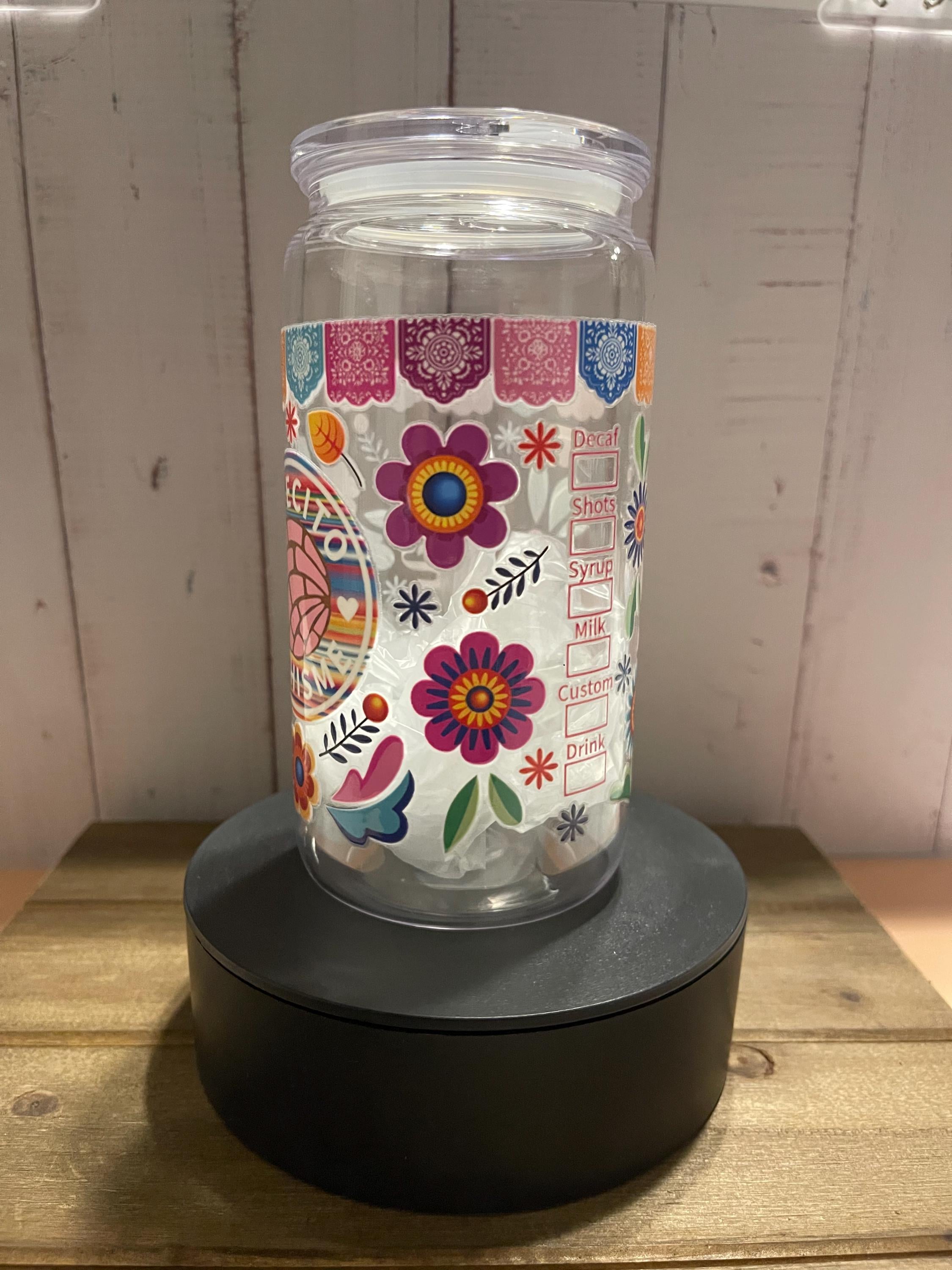 Cafecito y Chisme Plastic Tumbler | 16oz Reusable Cup | Mexican-Inspired Coffee Cup