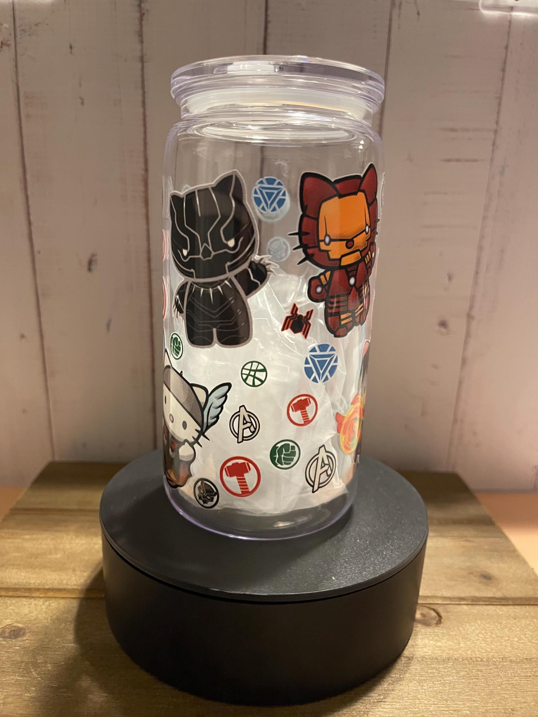 Avengers Inspired Kawaii Superhero Tumbler: 16oz Cup with Straw and Lid