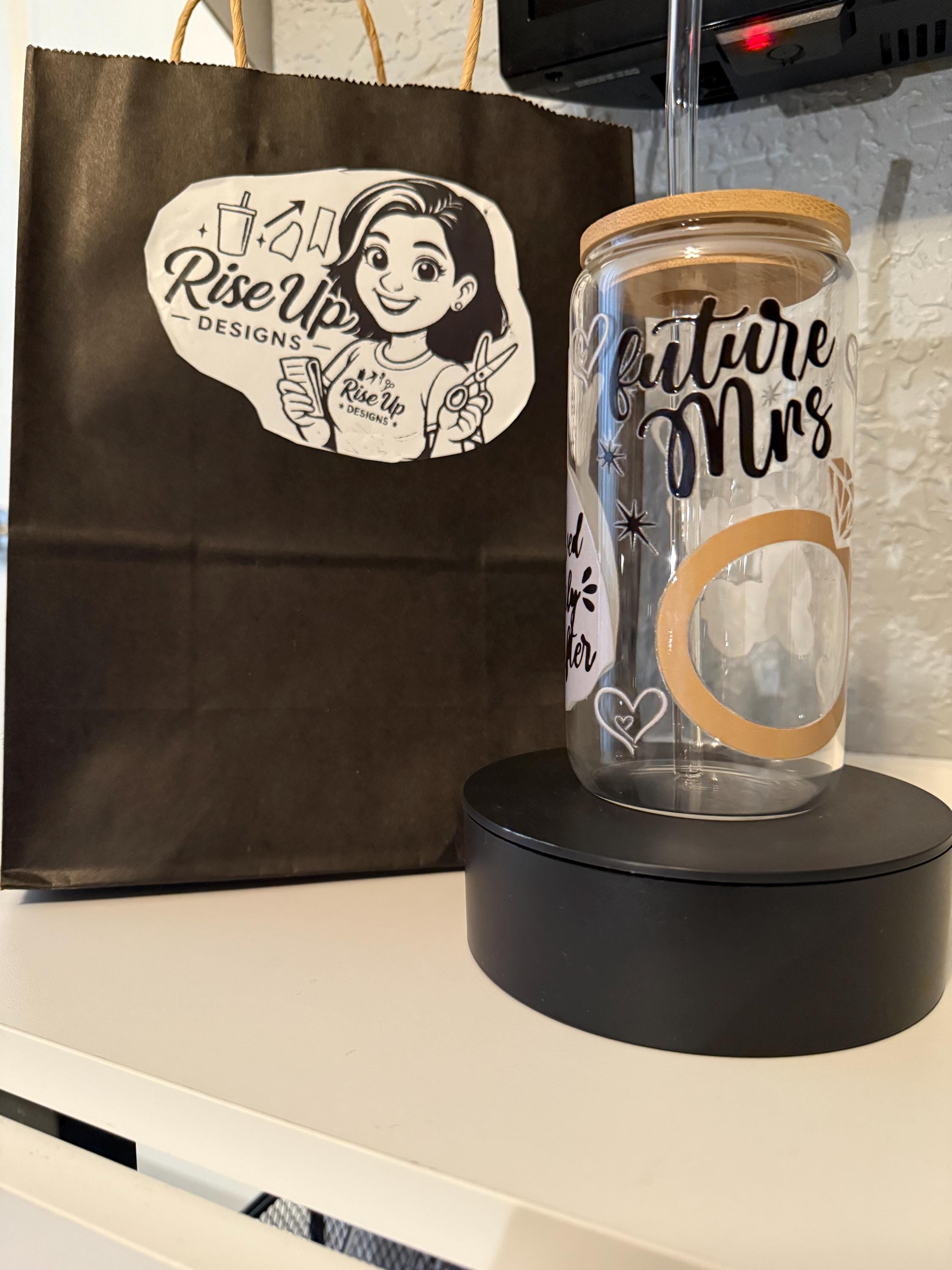 Bridal Glass Tumbler | 16 oz “I Said Yes” Engagement Cup with Lid & Straw | Future Mrs Gift | Wedding Shower or Bride-To-Be Tumbler