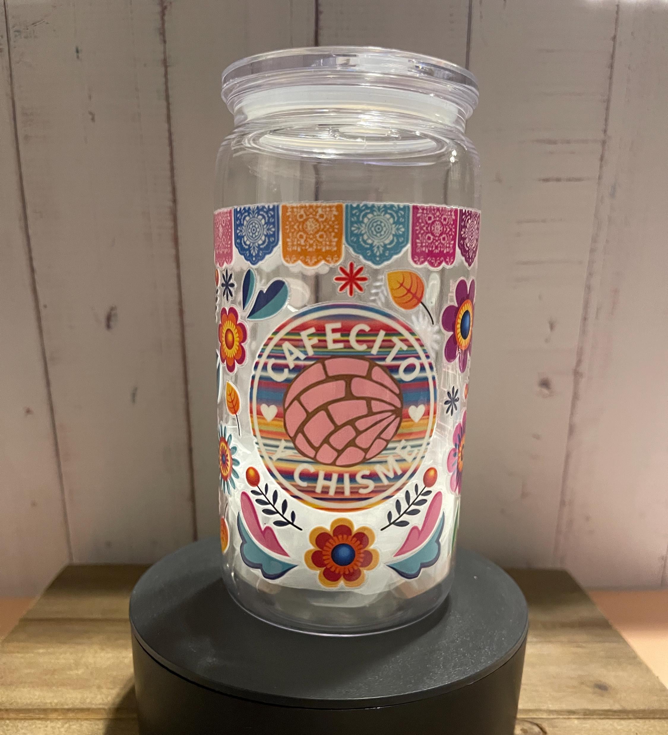 Cafecito y Chisme Plastic Tumbler | 16oz Reusable Cup | Mexican-Inspired Coffee Cup