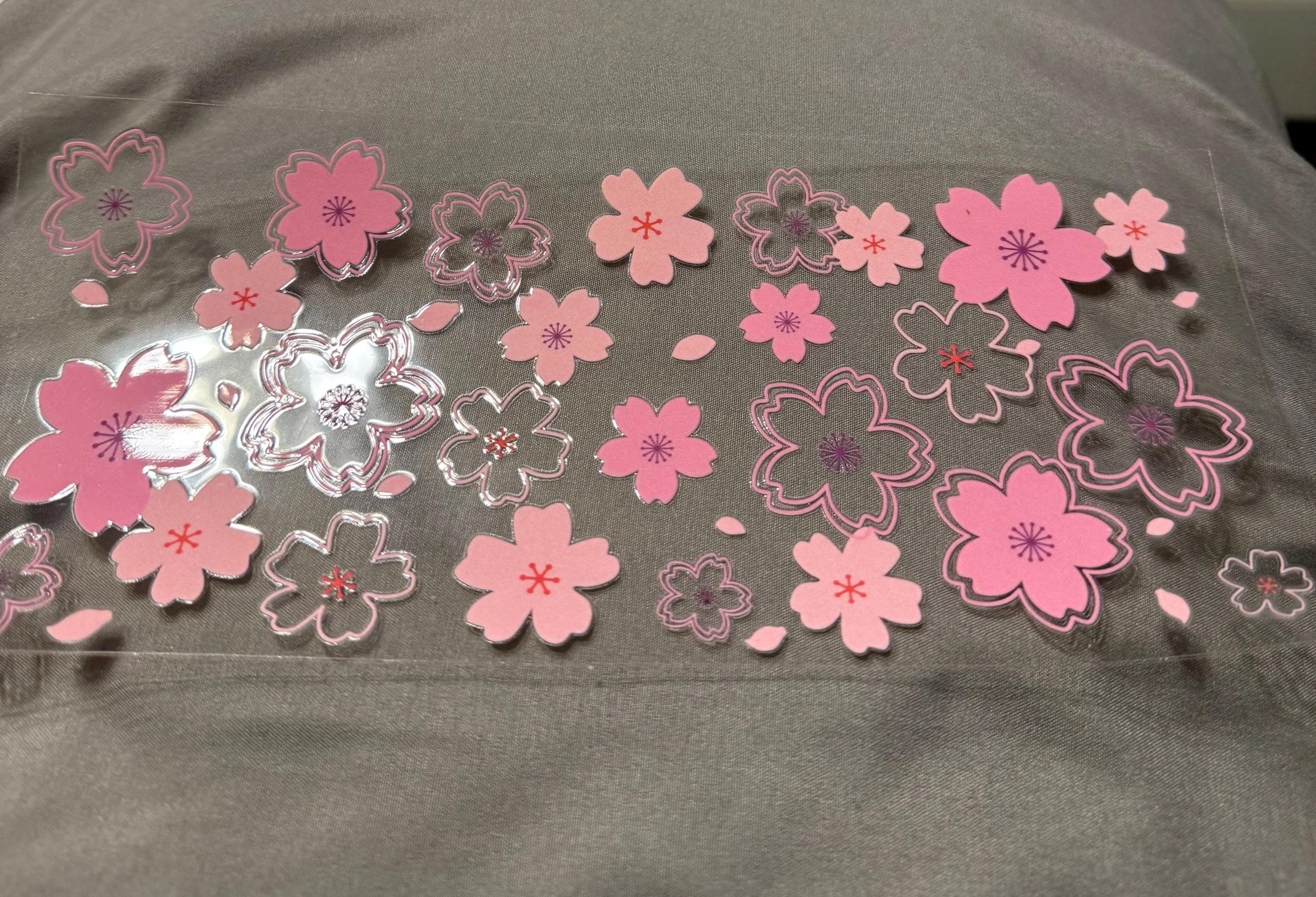 Cherry Blossom UVDTF Wrap: Waterproof Sakura Flower Decals