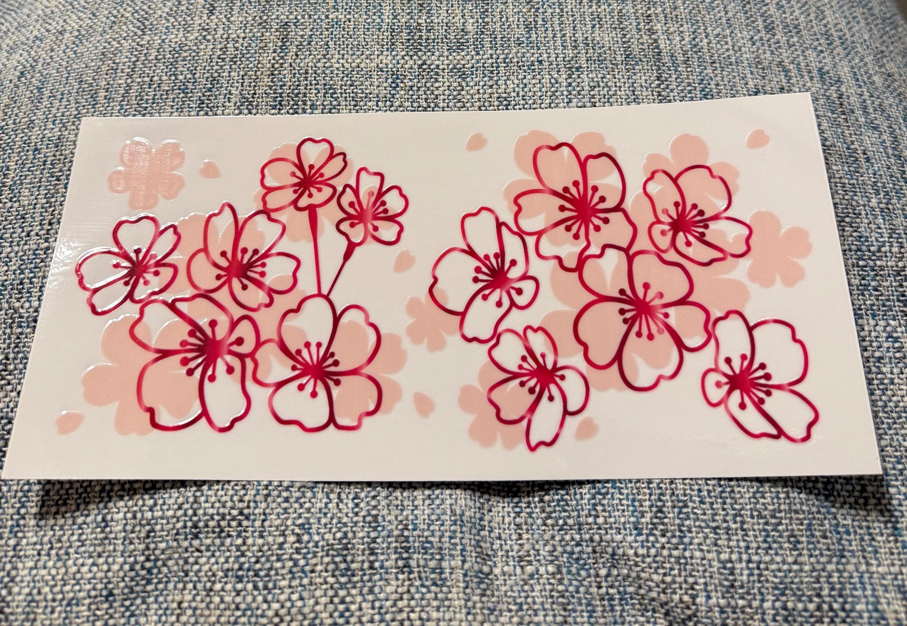 Cherry Blossom UVDTF Wrap: Waterproof Sakura Flower Decals