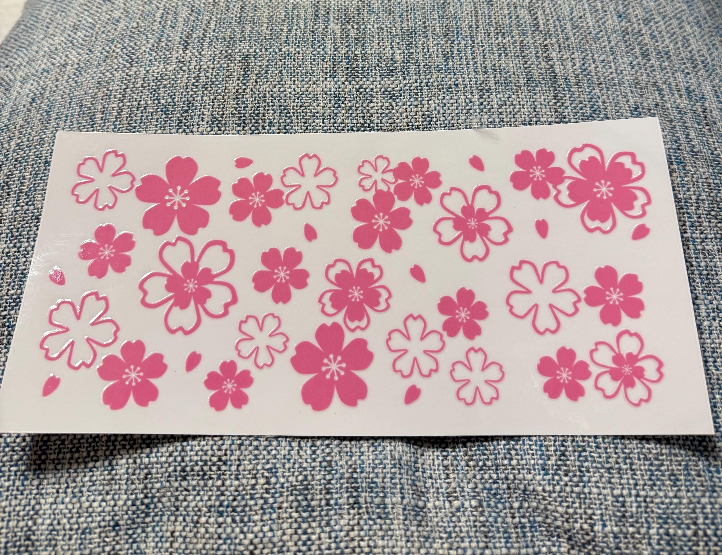 Cherry Blossom UVDTF Wrap: Waterproof Sakura Flower Decals