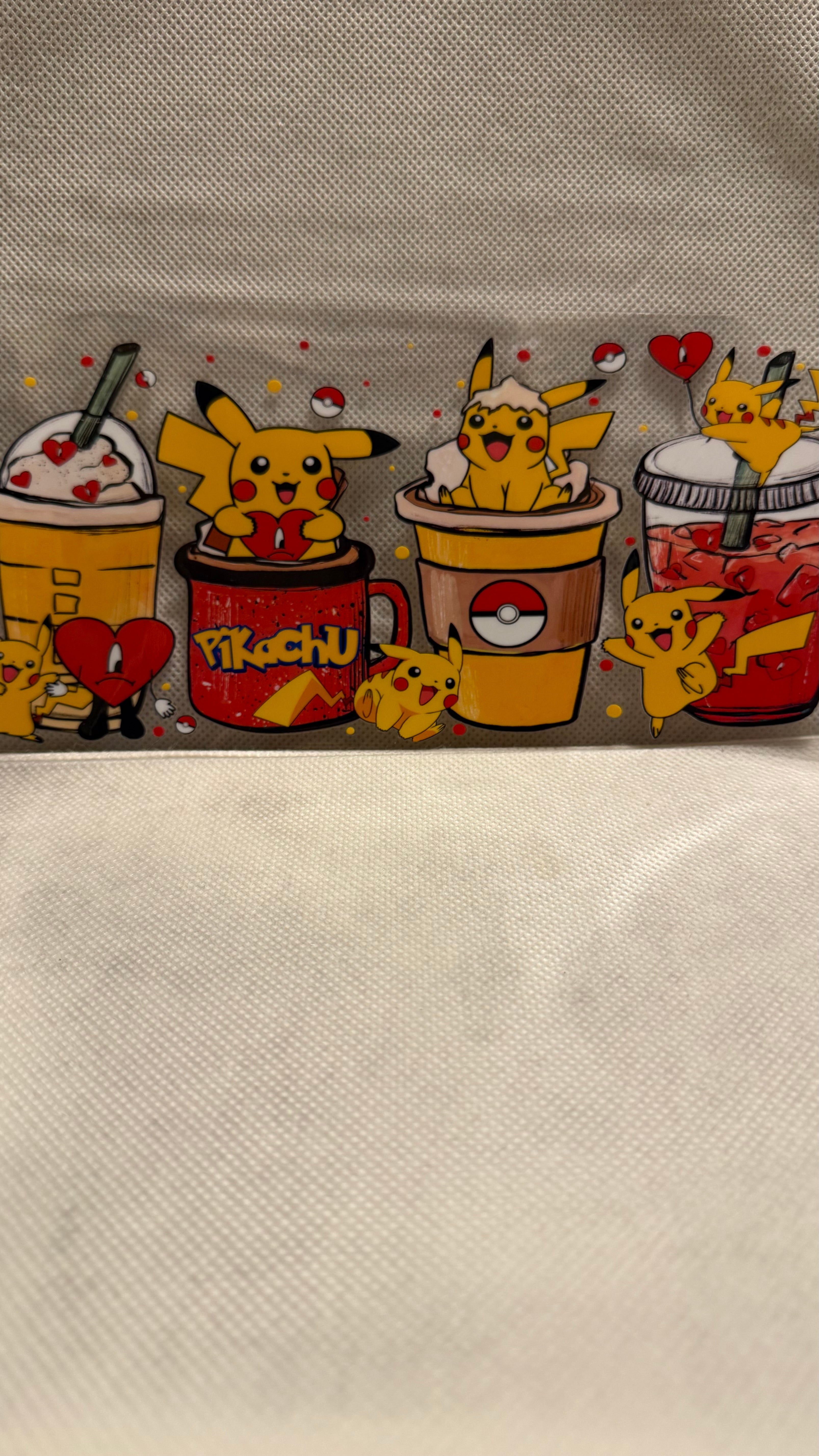 Cute Yellow Mouse Cup Wrap, Kawaii Anime Drink Decal, Coffee Lover Glass Can Wrap, UV DTF Libbey Cup Wrap, Cartoon Iced Coffee Design