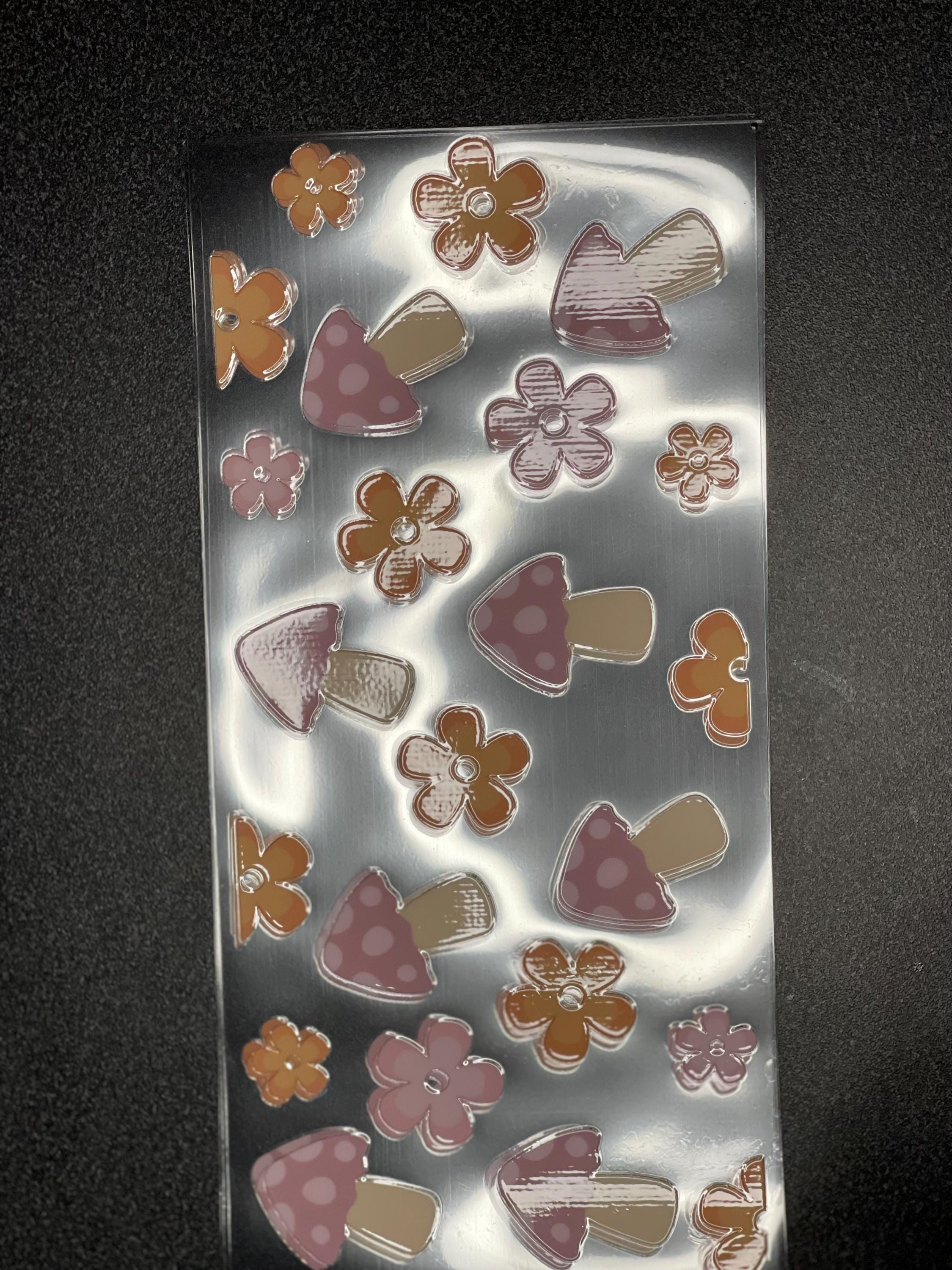 Boho Mushroom UV DTF Wrap – Cottagecore – DIY Vinyl Transfer for Glass Cans, Tumblers & More!