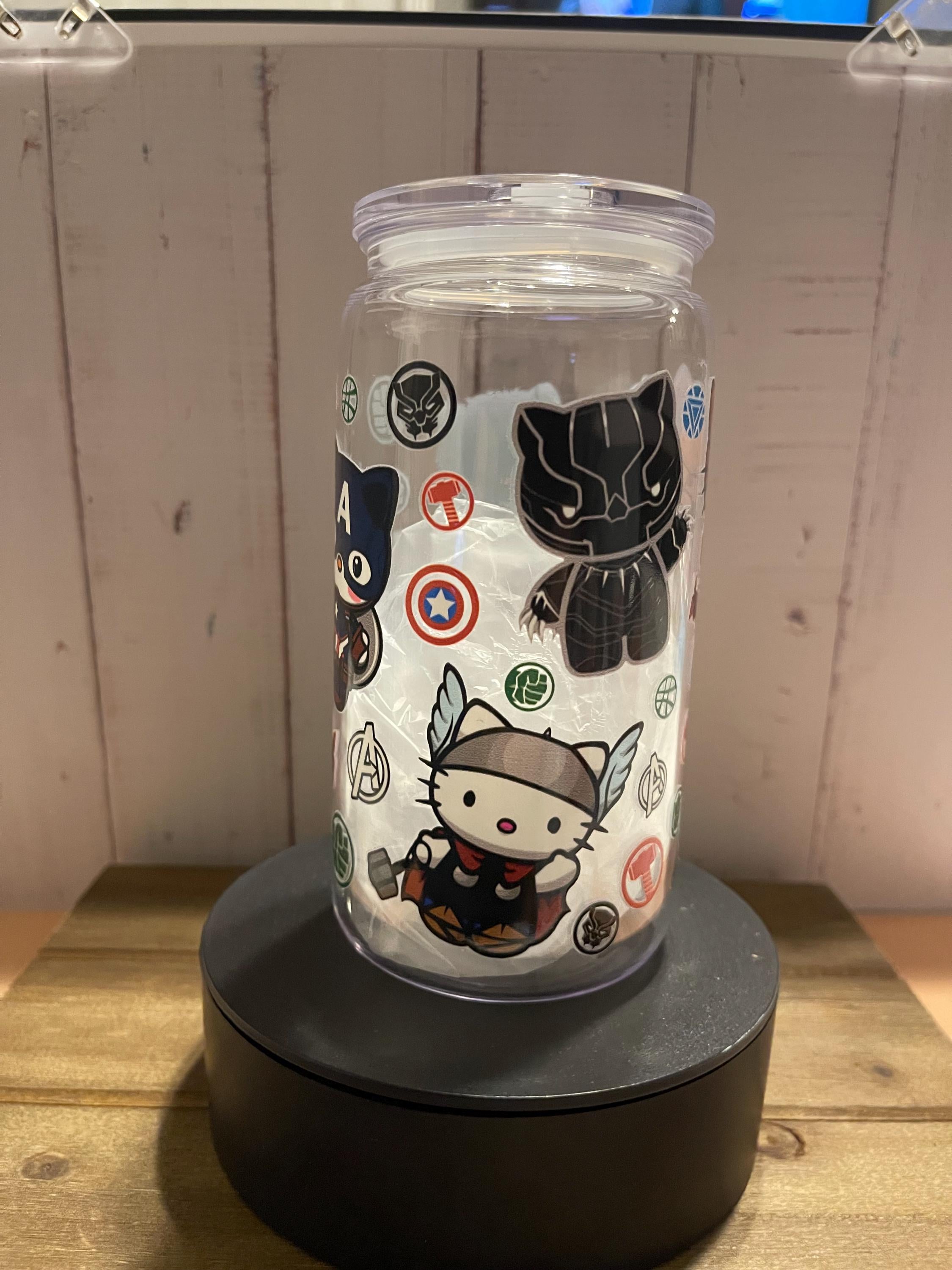Avengers Inspired Kawaii Superhero Tumbler: 16oz Cup with Straw and Lid