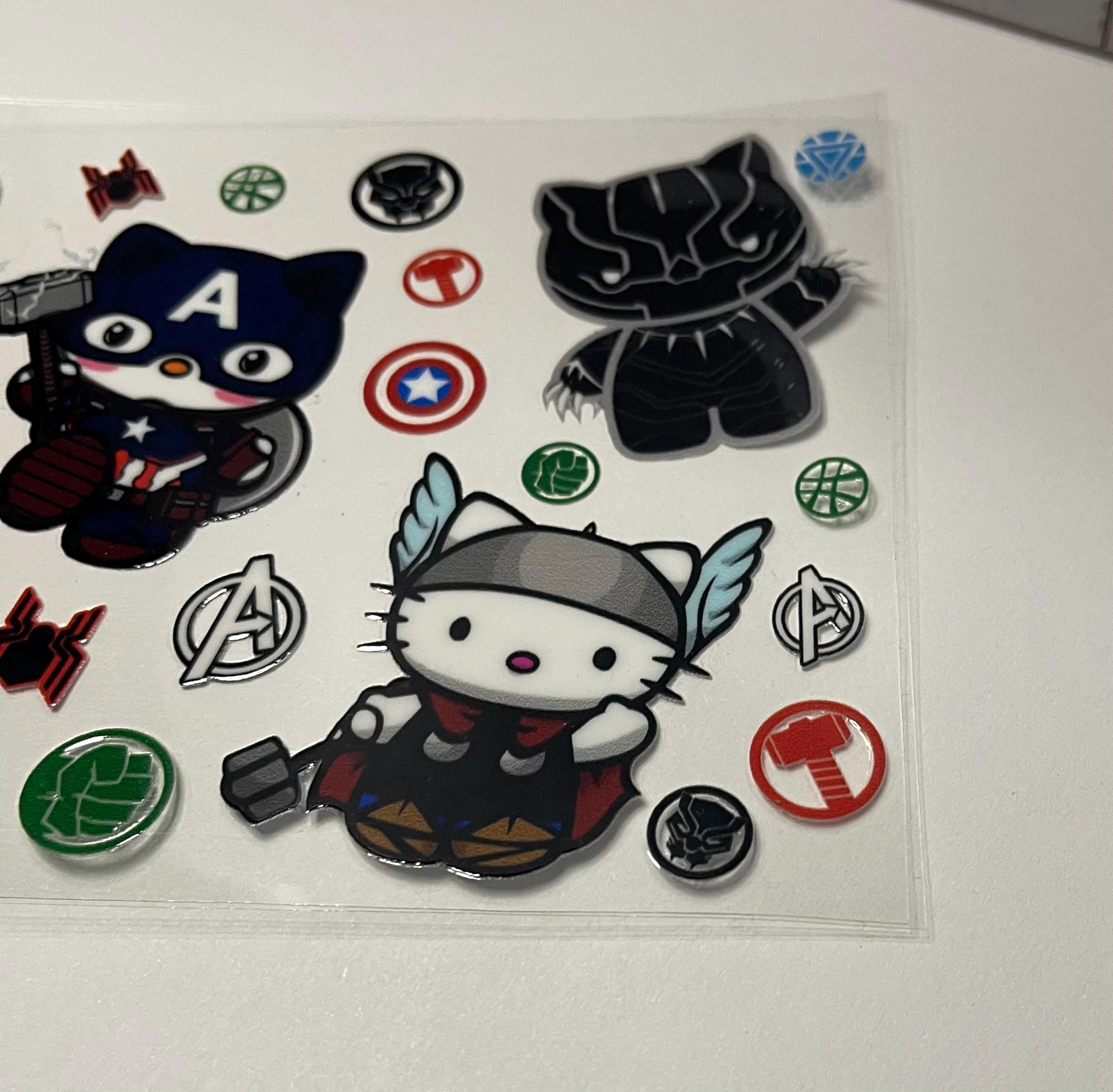 Avengers Inspired Kawaii Superhero Tumbler Wrap: 16oz Glass Can Decal