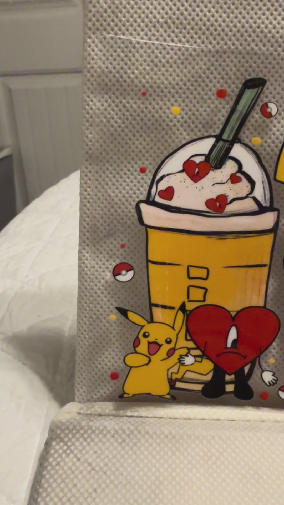 Cute Yellow Mouse Cup Wrap, Kawaii Anime Drink Decal, Coffee Lover Glass Can Wrap, UV DTF Libbey Cup Wrap, Cartoon Iced Coffee Design